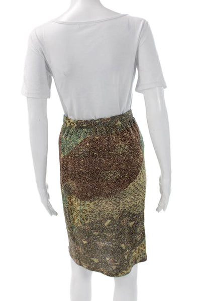 Capriccio Womens Lambswool Blouse Multicolor Animal Print Crewneck Size M