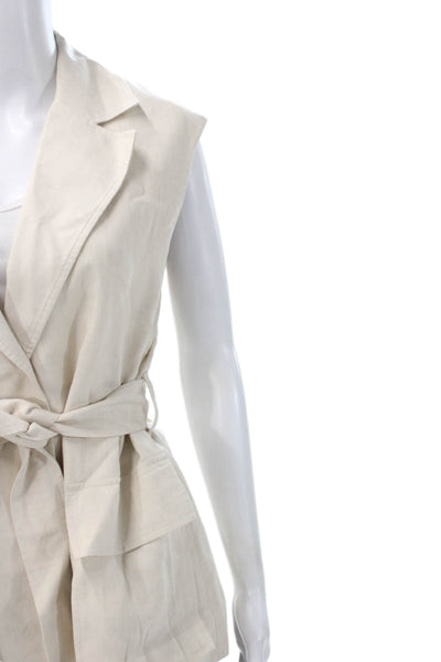 Banana Republic Women Beige Rayon Sleeveless Vest Petite Size S