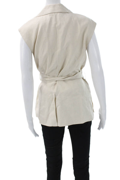 Banana Republic Women Beige Rayon Sleeveless Vest Petite Size S