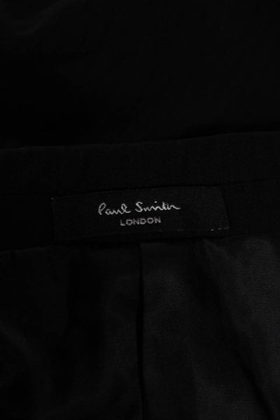 Paul Smith Mens Black Striped 2 Piece Wool Suit Size 52