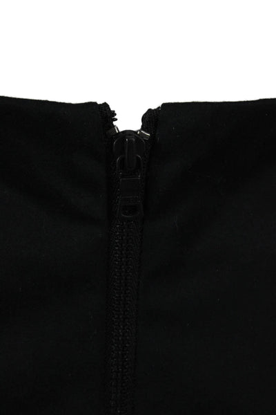 Alice + Olivia Womens Mini Geometric Cotton Skirt Black Zip Short Size 8