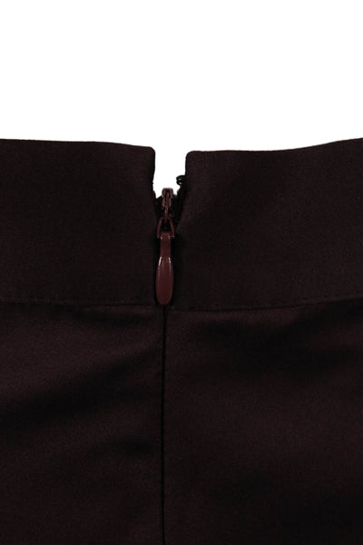 Plan C Womens A-Line Skirt Brown Polyester Short Zip Size 42