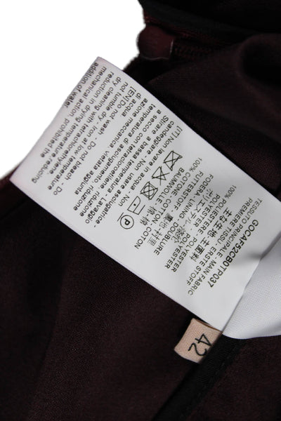 Plan C Womens A-Line Skirt Brown Polyester Short Zip Size 42