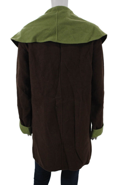 Lafayette 148 New York Women Wool Overcoat Brown Long Sleeve Size S