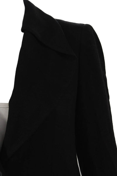 Lafayette 148 New York Women Black Viscose Blazer Long Sleeve Button Size 4