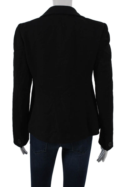 Lafayette 148 New York Women Black Viscose Blazer Long Sleeve Button Size 4