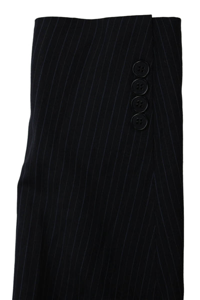 Ermenegildo Zegna Men Wool Striped Blue Suit Jacket Size 50
