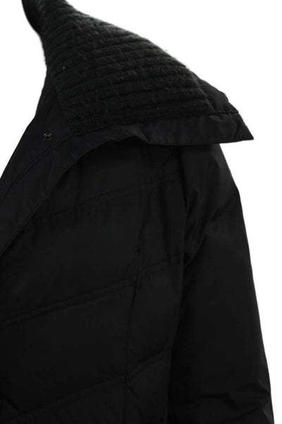 Cole Haan Womens Puffer Jacket Black Polyester Zip Long Sleeve Size M
