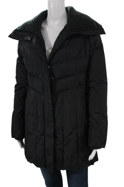 Cole Haan Womens Puffer Jacket Black Polyester Zip Long Sleeve Size M
