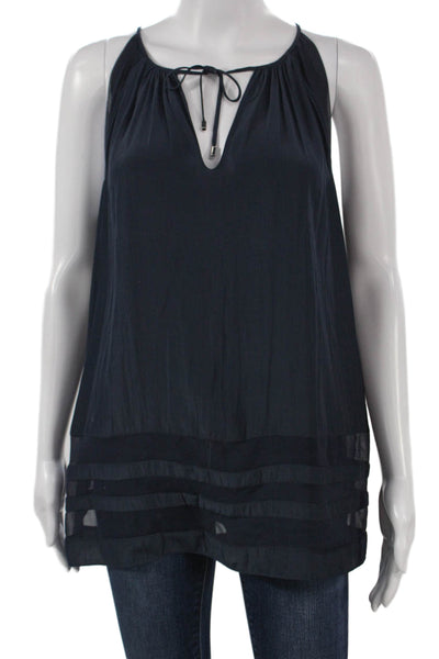 Ramy Brook Women Sleeveless V-Neck Tunic Tank Blue Size S