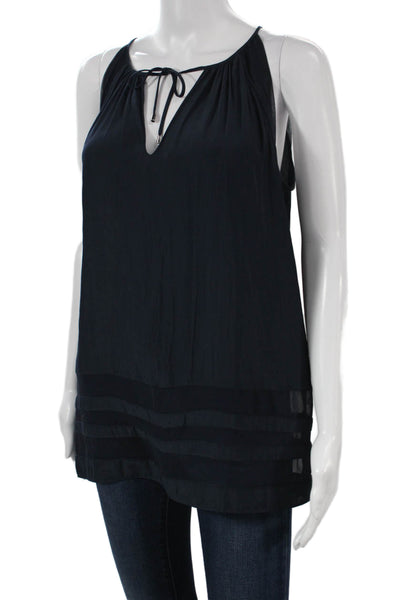 Ramy Brook Women Sleeveless V-Neck Tunic Tank Blue Size S