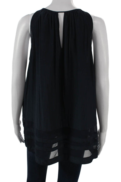 Ramy Brook Women Sleeveless V-Neck Tunic Tank Blue Size S