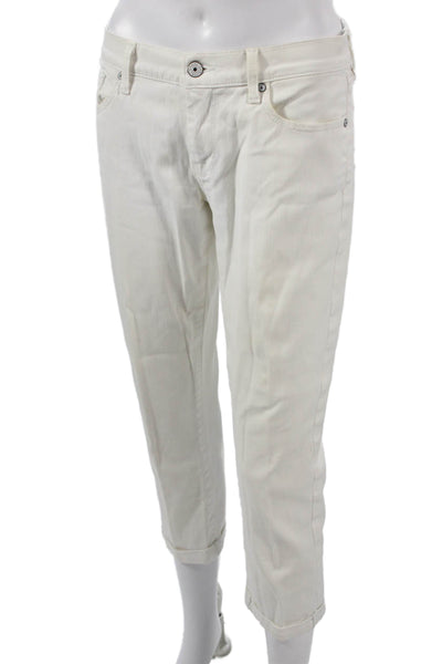 7 For All Mankind Women Cropped White Jeans Size 29