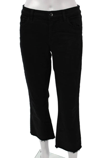 J Brand Womens Black Cropped Jeans Mid Rise Cotton Inseam 25 Size 28