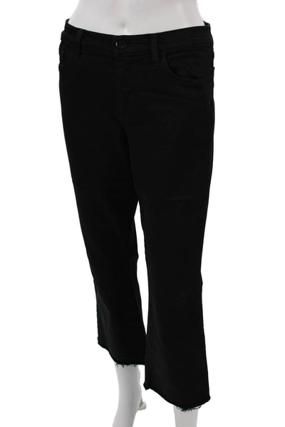 J Brand Womens Black Cropped Jeans Mid Rise Cotton Inseam 25 Size 28