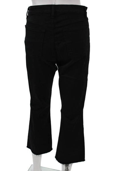 J Brand Womens Black Cropped Jeans Mid Rise Cotton Inseam 25 Size 28