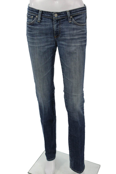 AG Adriano Goldschmied Womens Skinny Jeans Blue Cotton Blend Size 28
