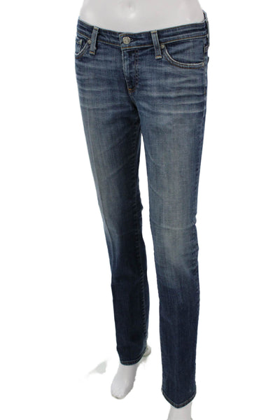 AG Adriano Goldschmied Womens Skinny Jeans Blue Cotton Blend Size 28