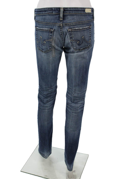AG Adriano Goldschmied Womens Skinny Jeans Blue Cotton Blend Size 28