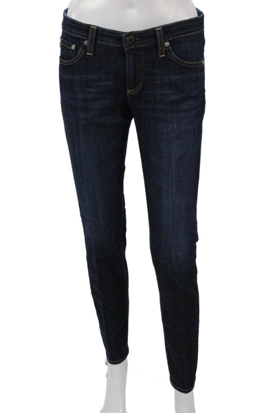 AG Adriano Goldschmied Women Skinny Jeans Blue Cotton Size 28