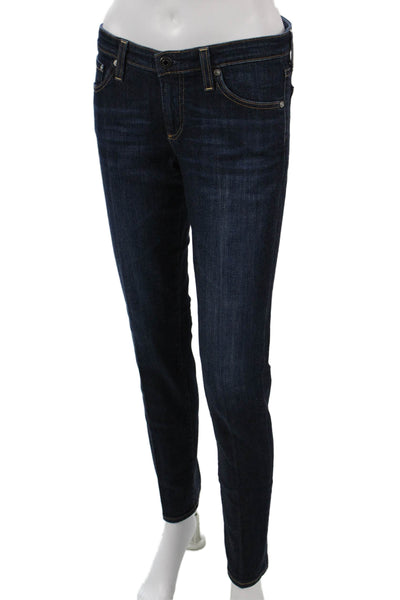 AG Adriano Goldschmied Women Skinny Jeans Blue Cotton Size 28