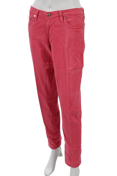 AG Adriano Goldschmied Womens Pink Straight Jeans Size 30