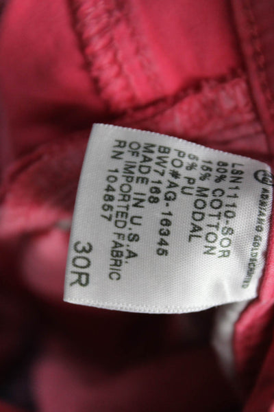 AG Adriano Goldschmied Womens Pink Straight Jeans Size 30