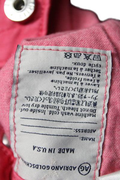 AG Adriano Goldschmied Womens Pink Straight Jeans Size 30