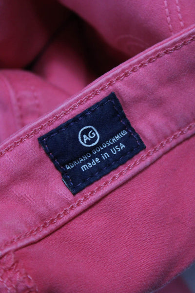 AG Adriano Goldschmied Womens Pink Straight Jeans Size 30