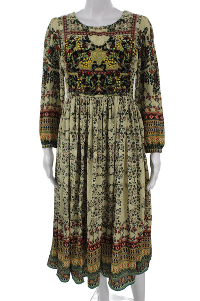 Bhanuni By Jyoti Women Fit & Flare Multicolor Polyester Dress Size 4