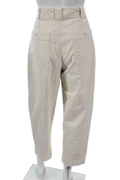 Banana Republic Womens Cargo Pants Beige Cotton Button Inseam 25 Size 8