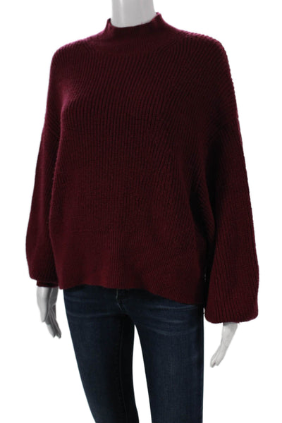 Banana Republic Womens Pullover Wool High Neck Red Sweater Long Sleeve Size S