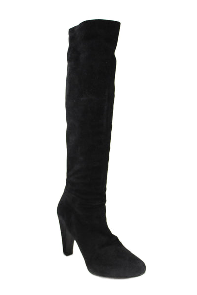 The Original Car Shoe Womens Side Zip Block Heel Knee High Boots Black Size 40.5