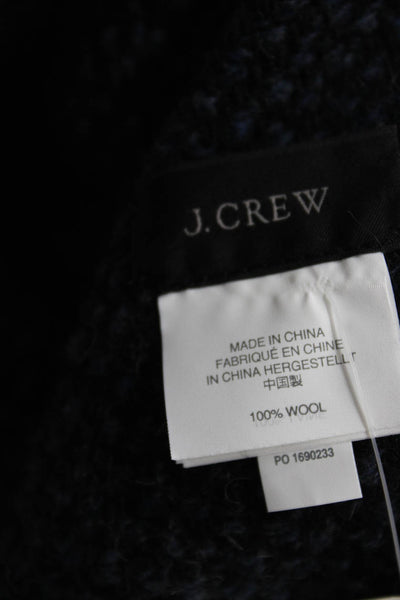 J Crew Womens Tweed Light Weight Scarf Navy Blue Black Size One Size