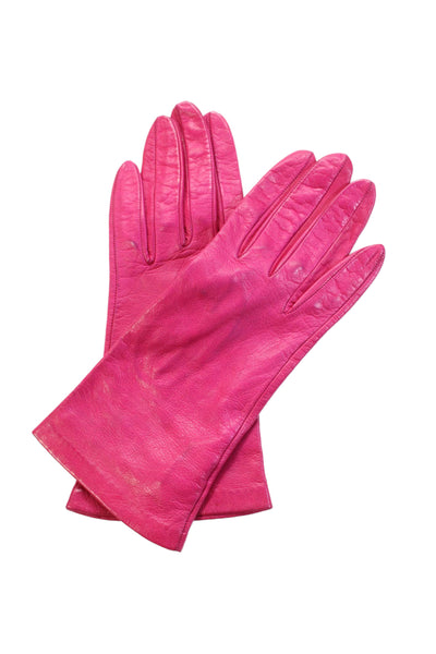 Bonwit Teller Womens Leather Pull On Driving Gloves Size Small