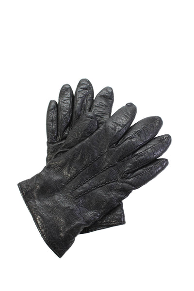 Ann Taylor Womens Leather Driving Gloves Black Size 7