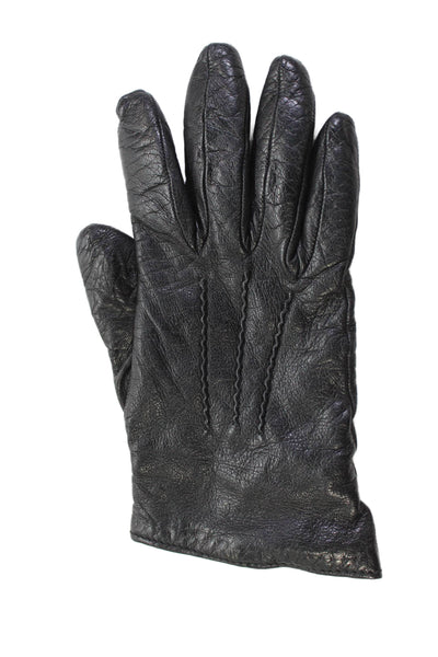 Ann Taylor Womens Leather Driving Gloves Black Size 7