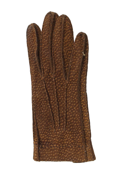 Designer Womens Suede Pull On Driving Gloves Brown Size Extra Small