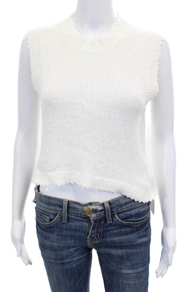 Rachel Comey Womens White Cotton Crew Neck Vest Size XS