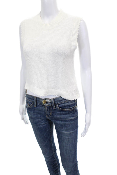 Rachel Comey Womens White Cotton Crew Neck Vest Size XS