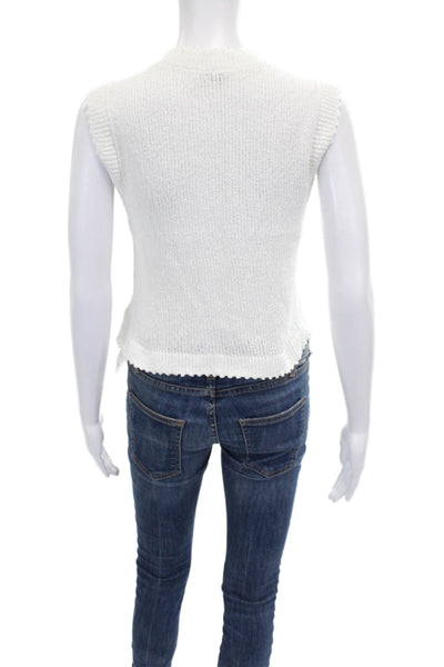 Rachel Comey Womens White Cotton Crew Neck Vest Size XS