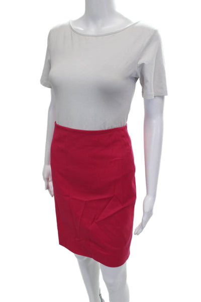 Akris Women Straight Pencil Skirt Pink Polyester Blend Zip Knee Length Size 10