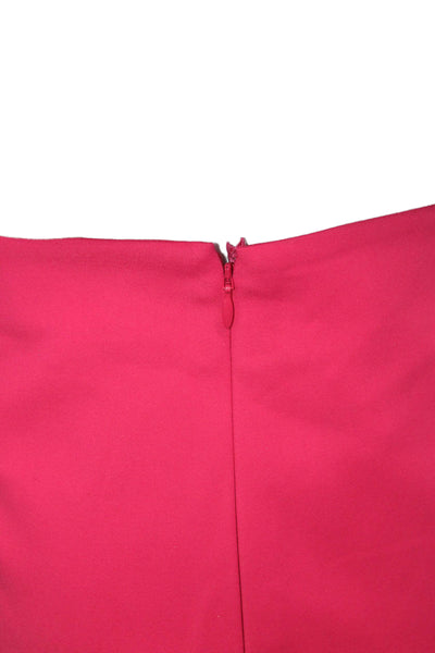 Akris Women Straight Pencil Skirt Pink Polyester Blend Zip Knee Length Size 10