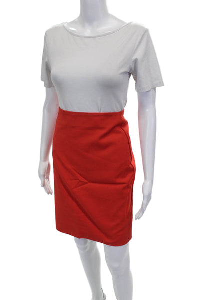 Akris Womens Red Straight Pencil Skirt Knee Length Polyester Zip Size 10