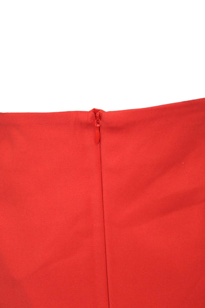 Akris Womens Red Straight Pencil Skirt Knee Length Polyester Zip Size 10