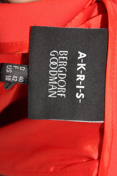 Akris Womens Red Straight Pencil Skirt Knee Length Polyester Zip Size 10
