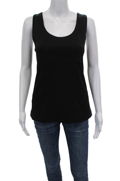Three Dots Womens Basic Black Cotton Scoop Neck Sleeveless Tank Size XL