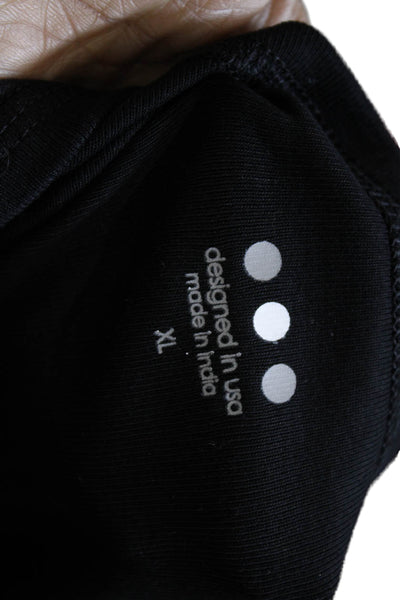 Three Dots Women Basic Tank Black 100% Cotton Scoop Neck Sleeveless Size XL