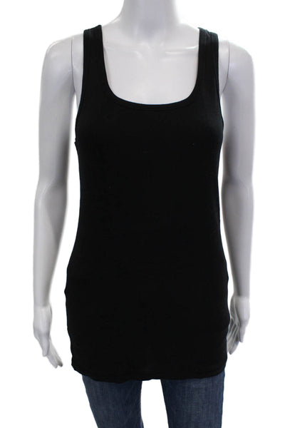 Splendid Women Black Basic Tank Scoop Neck Supima Cotton Sleeveless Size XL