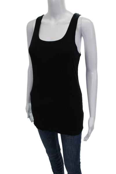 Splendid Women Black Basic Tank Scoop Neck Supima Cotton Sleeveless Size XL